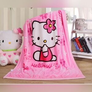 Hello Kitty Pink Fleece Throw Blanket 40x55 | Soft Plush